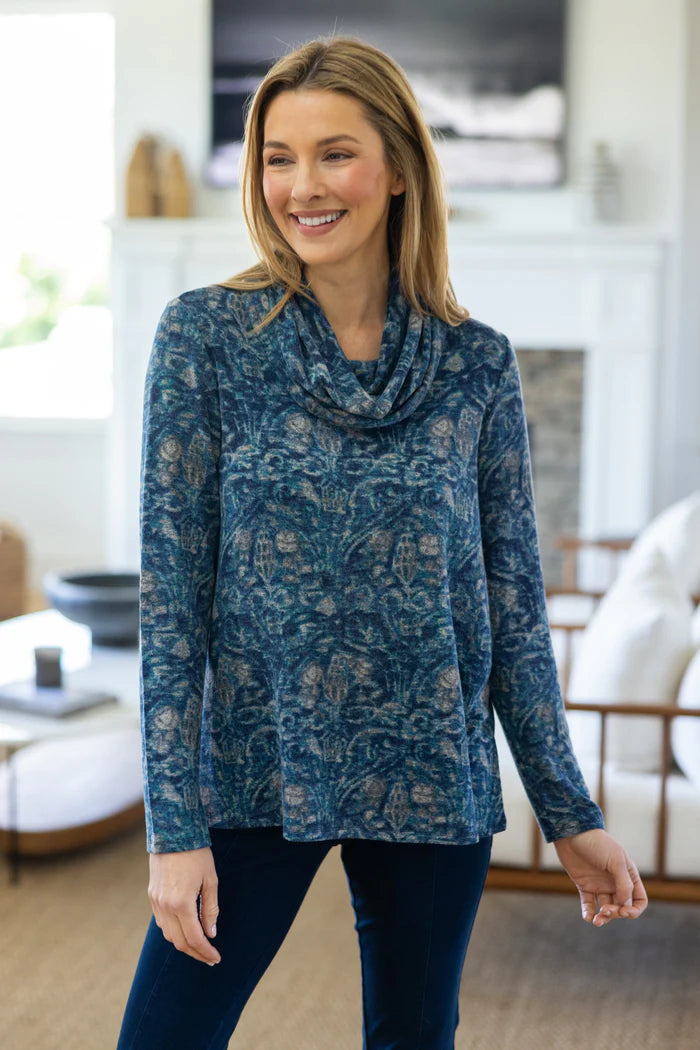 Super Soft Ink Tapestry Cozy Cowl Top