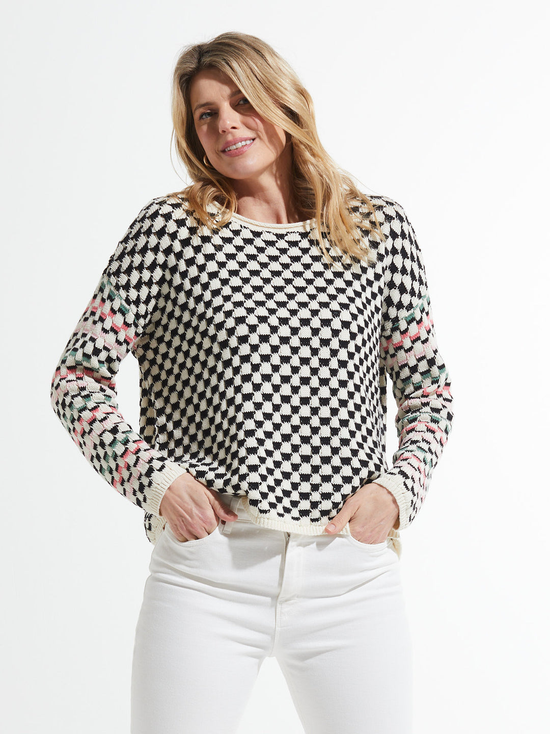 Vanilla Checkered Sweater