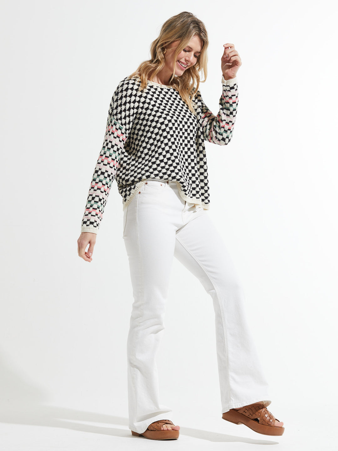 Vanilla Checkered Sweater