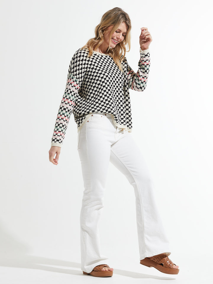 Vanilla Checkered Sweater
