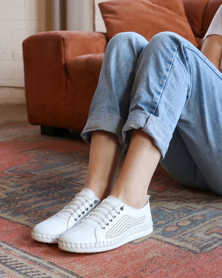 White Leora Leather Sneaker