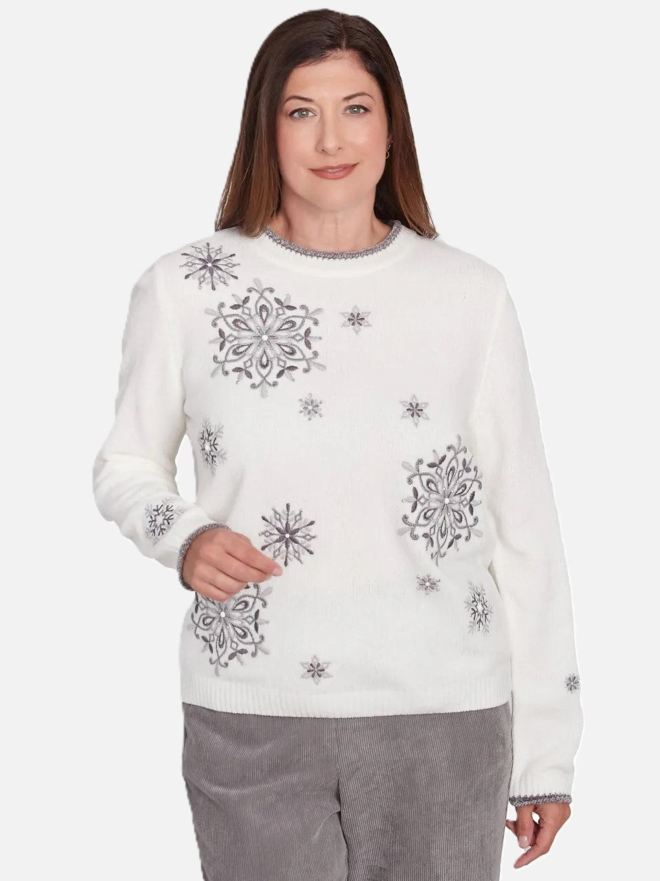 Winter White Snowflake Sweater