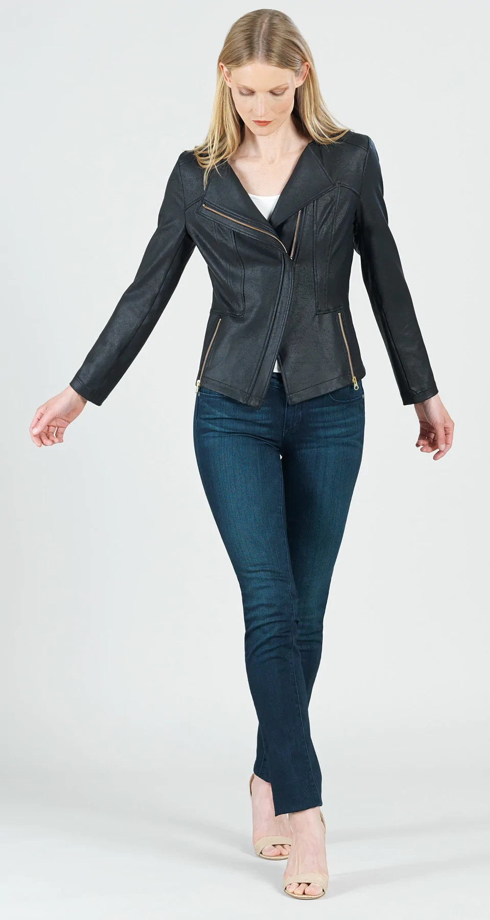 Black Classic Liquid Leather Signature Jacket