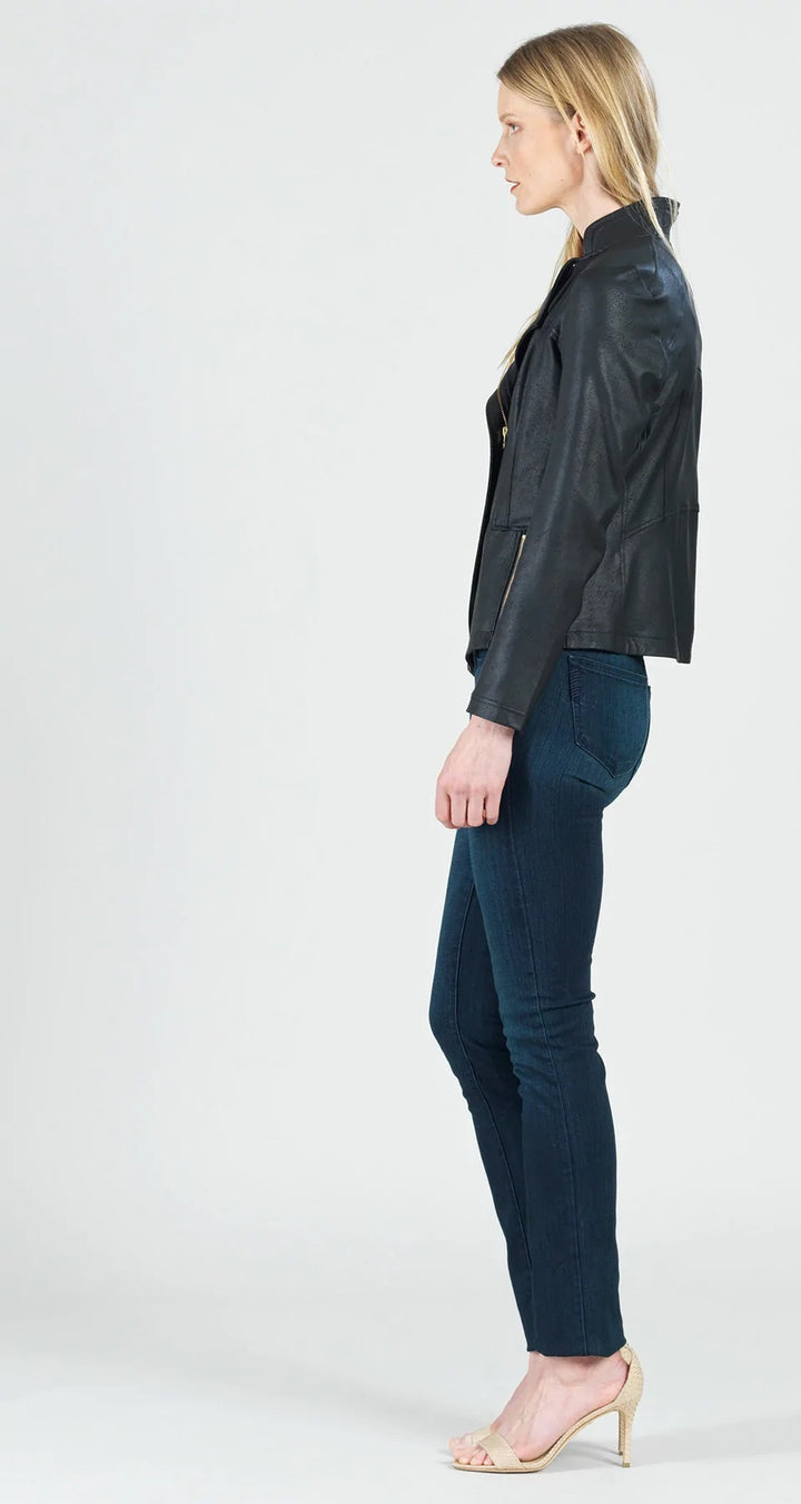 Black Classic Liquid Leather Signature Jacket