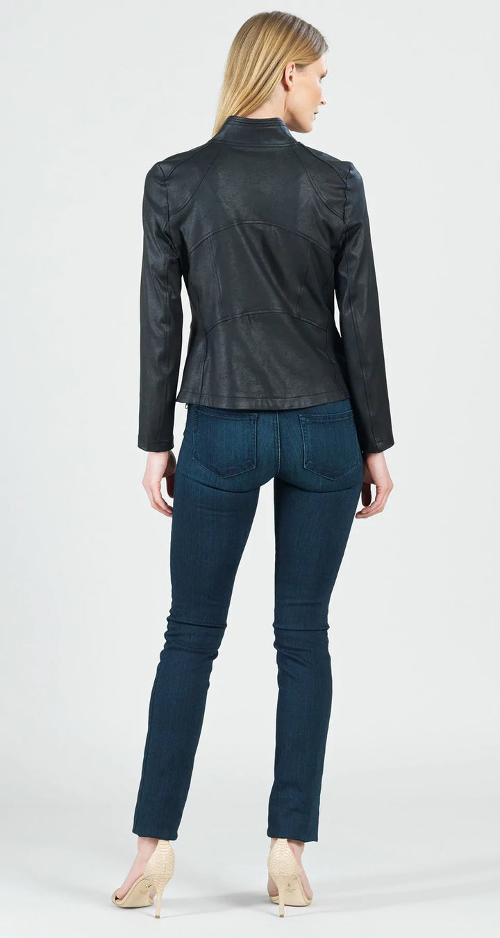 Black Classic Liquid Leather Signature Jacket