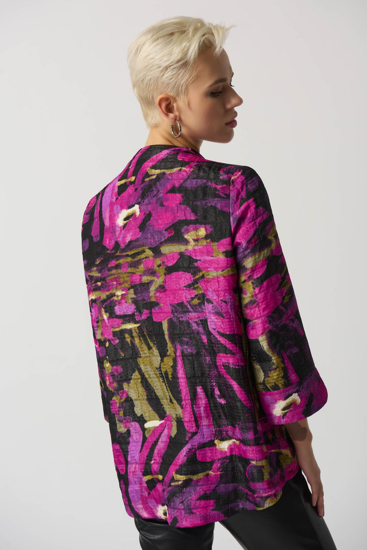 Abstract Print One Button Swing Jacket