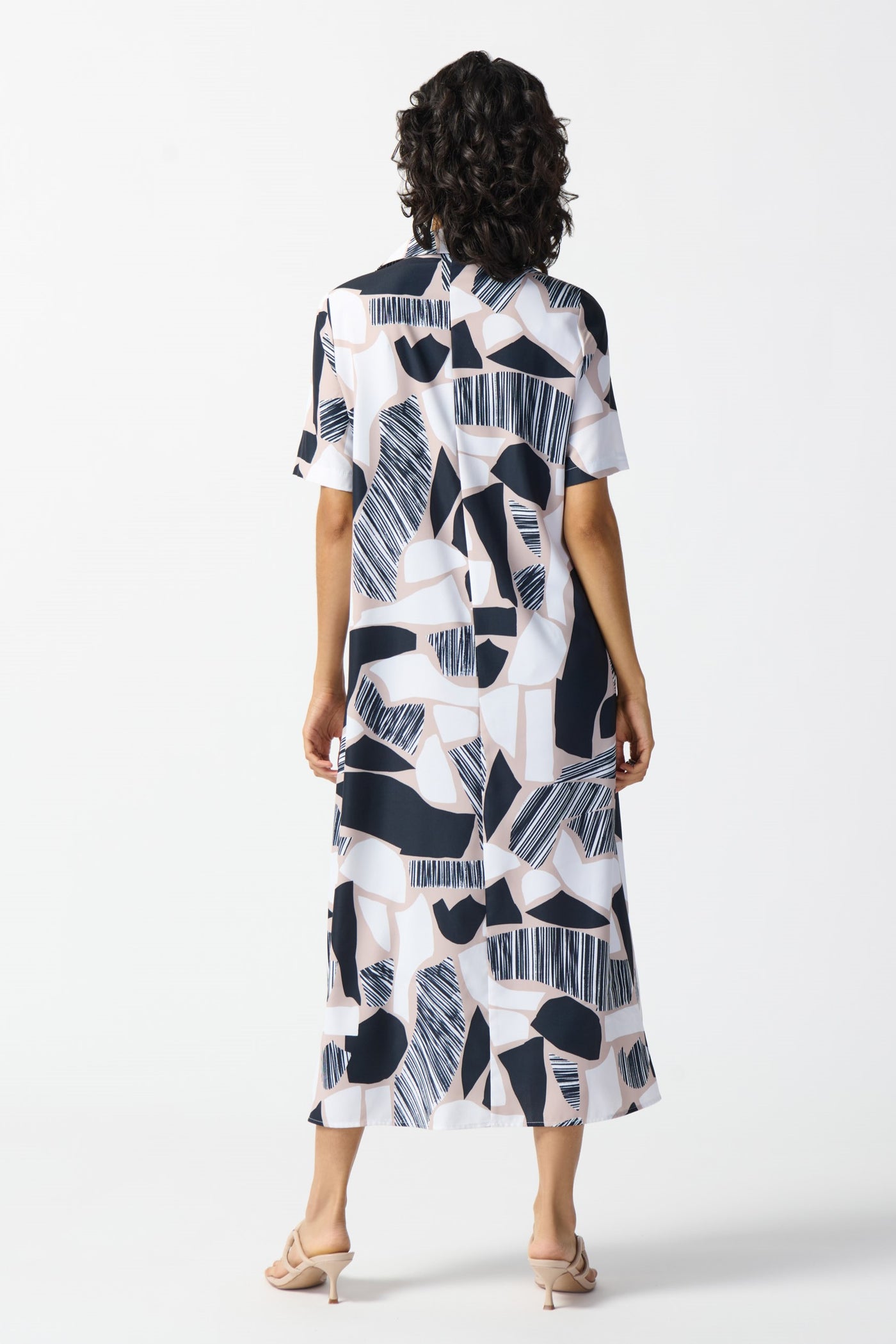 Abstract Print Trapeze Dress