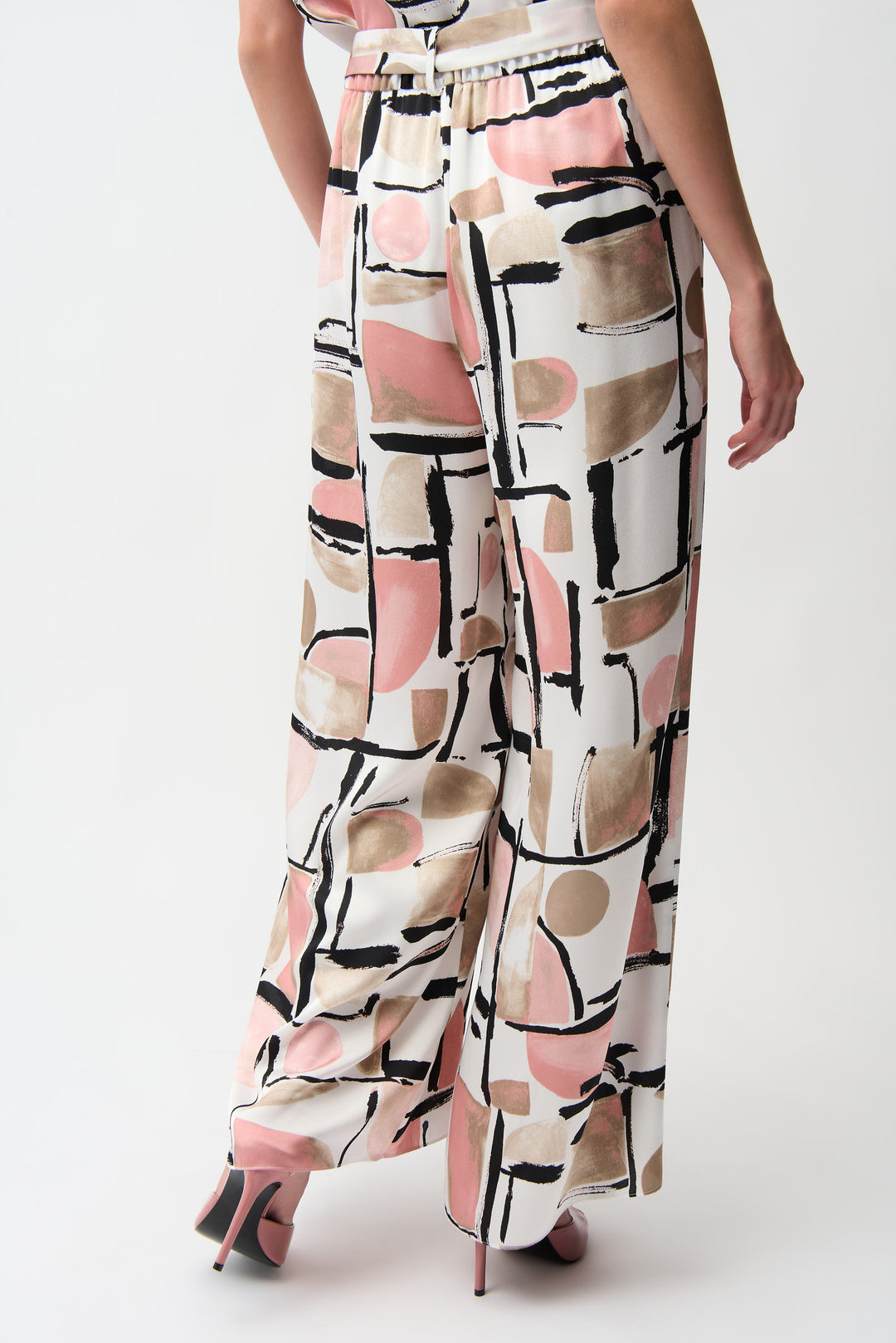 Abstract Print Wide Leg Flowy Pant