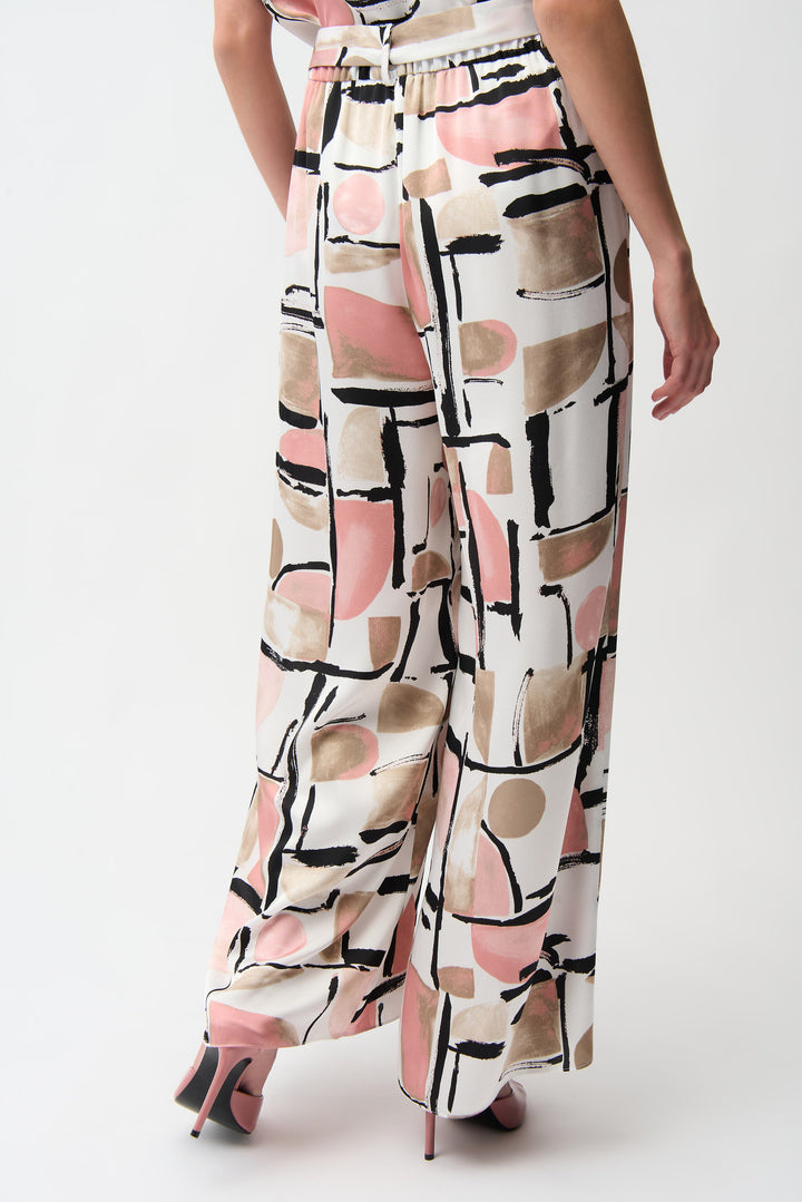 Abstract Print Wide Leg Flowy Pant
