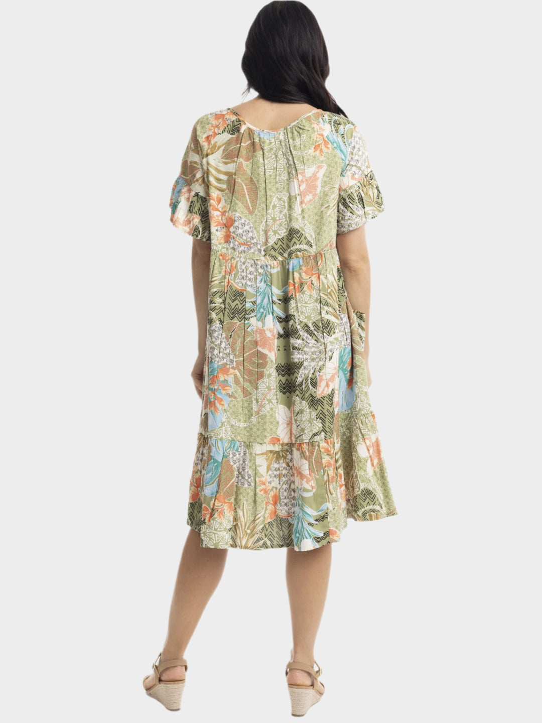 Algarve Tiered Frill Sleeve Dress