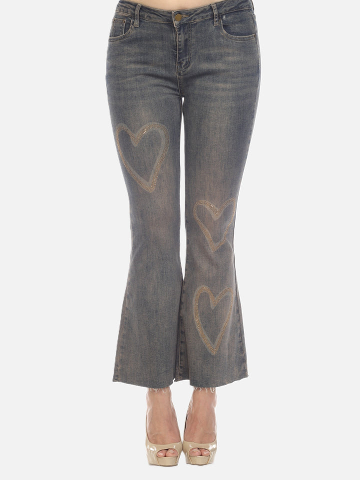 Amour Bronze Jewelled Hearts Jean