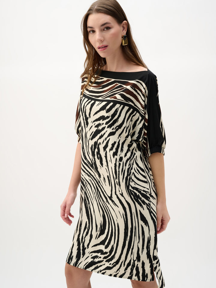 Animal Print Boatneck Shift Dress
