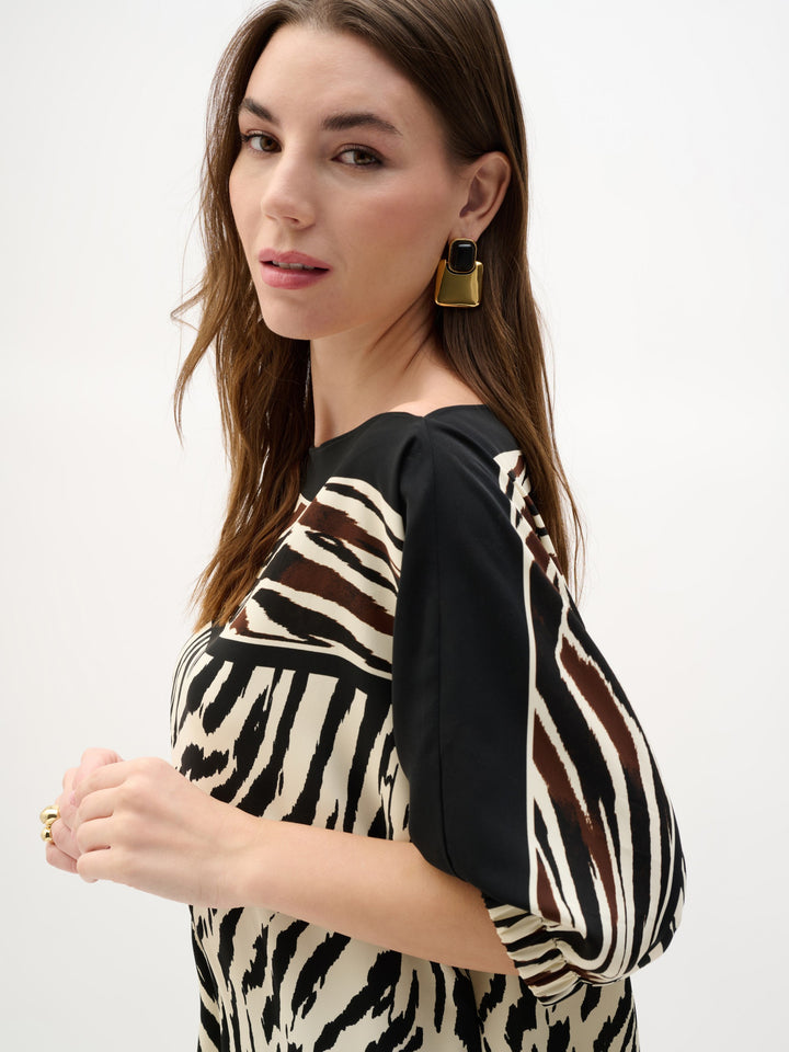 Animal Print Boatneck Shift Dress