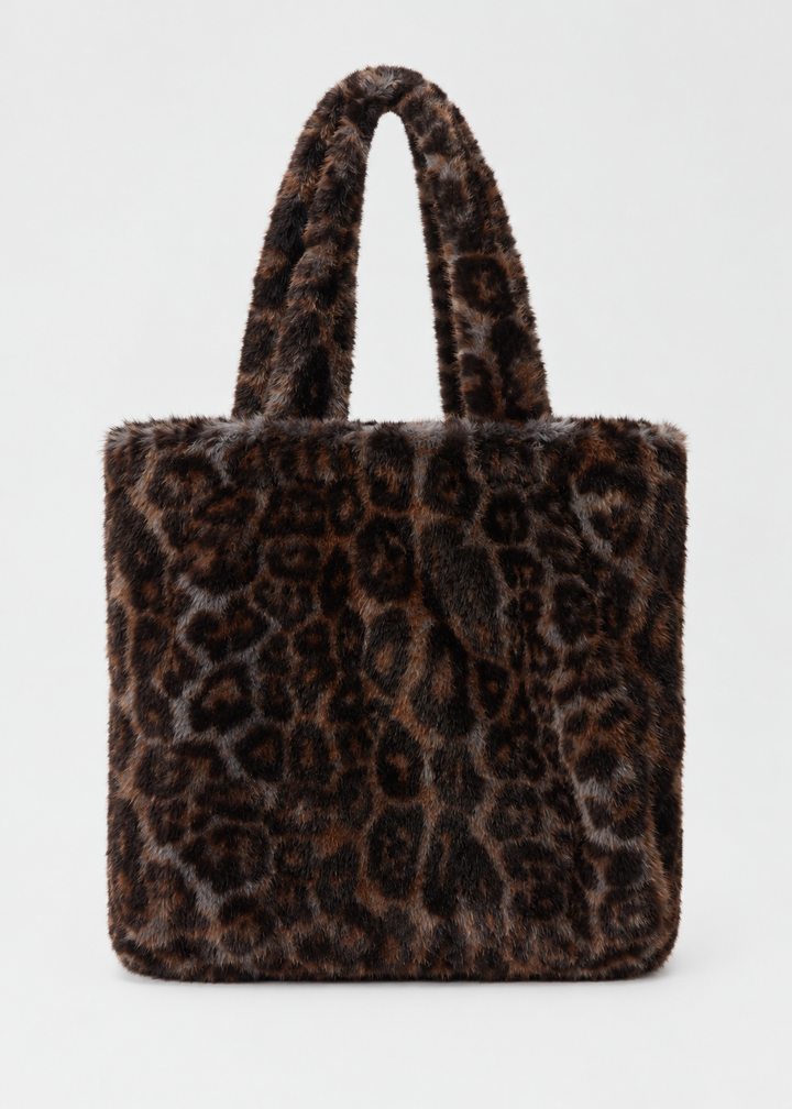 Animal Print Faux Fur Tote Bag
