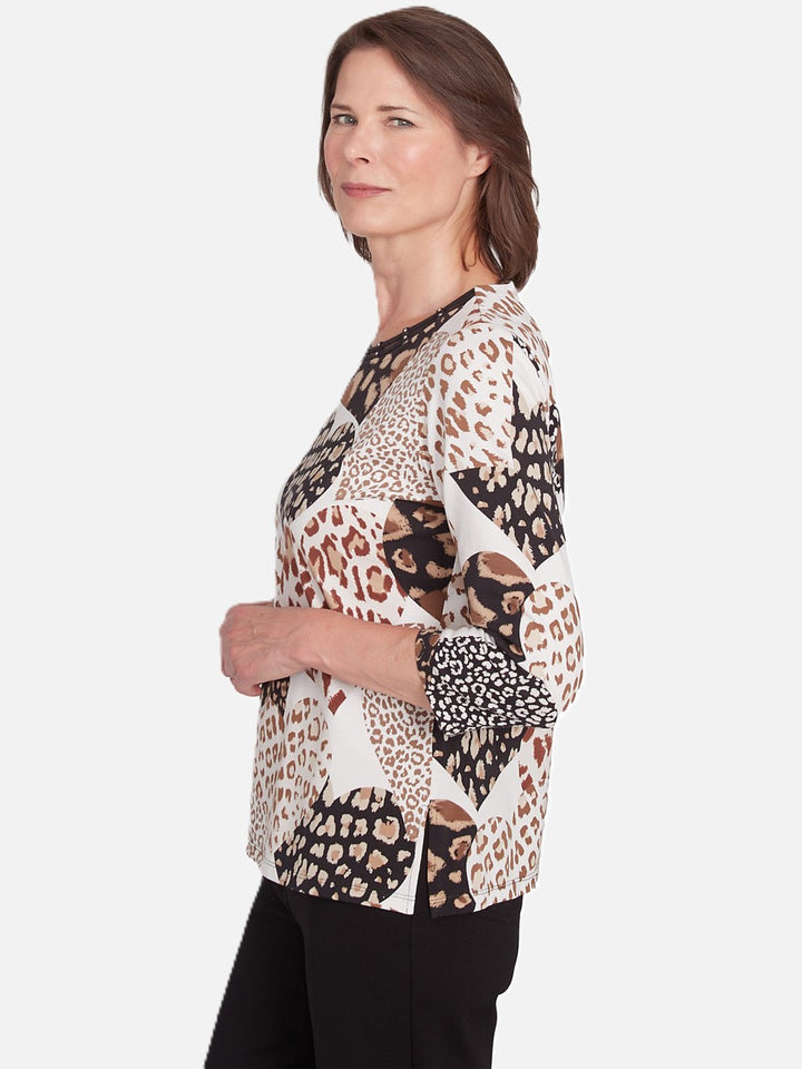 Animal Print Hearts Top