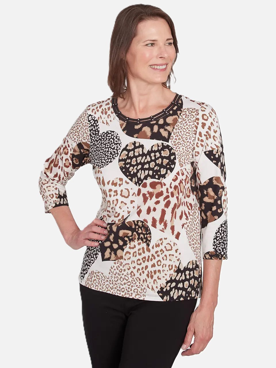 Animal Print Hearts Top