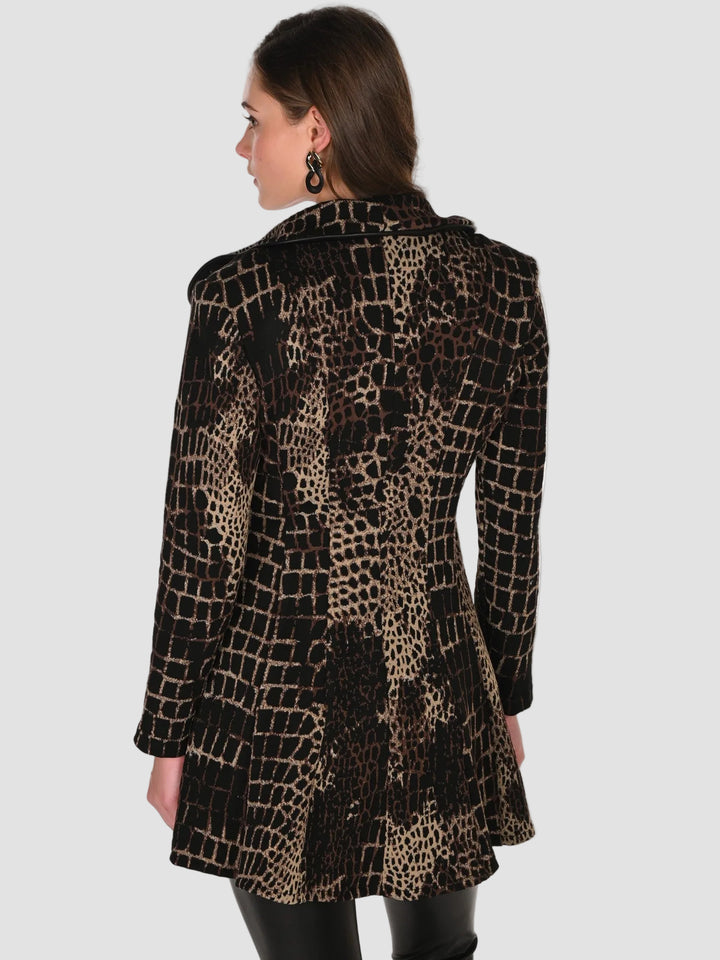 Animal Print Wire Collar Knit Jacket