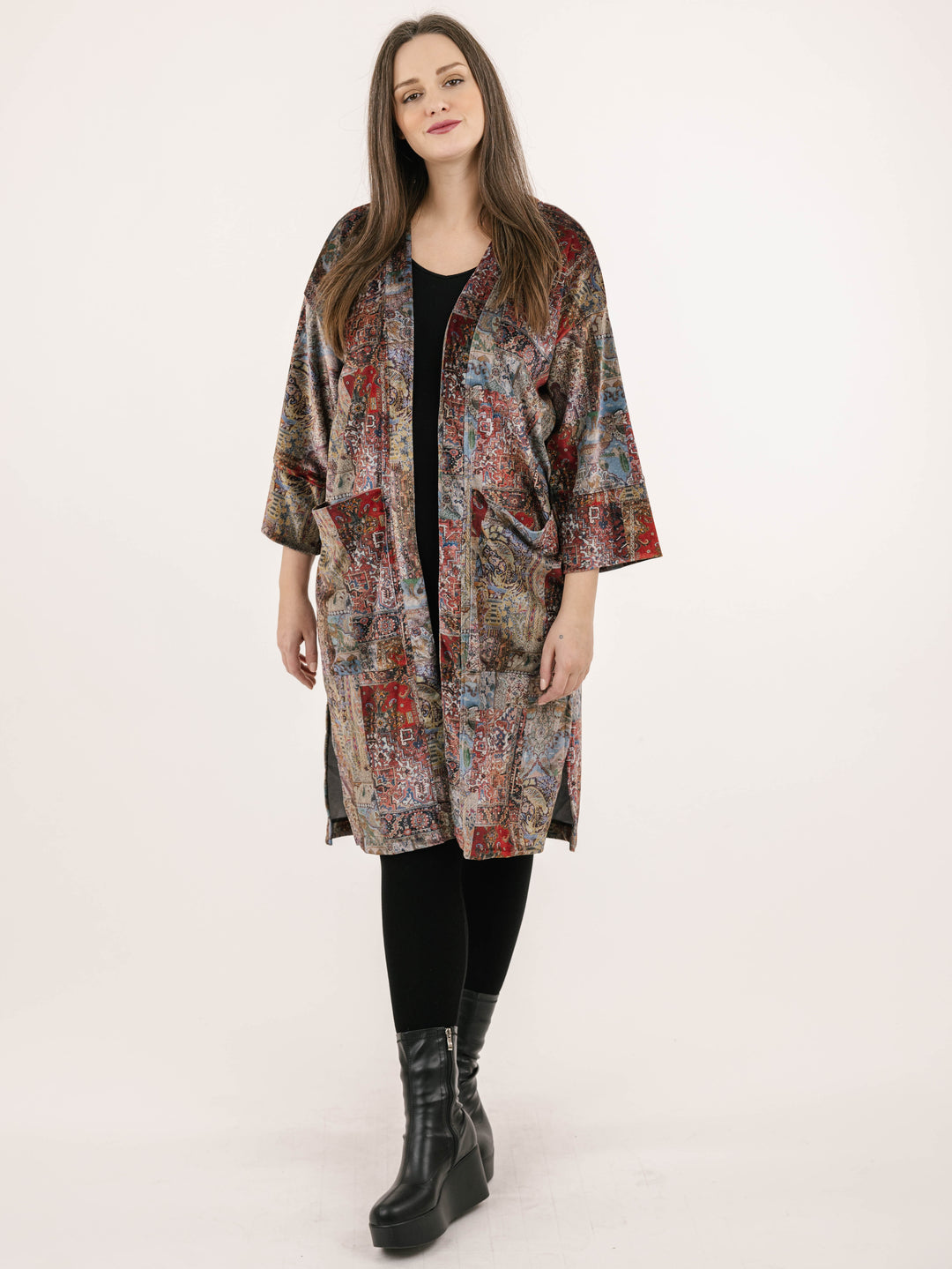Anne Velvet Persian Print Cardigan