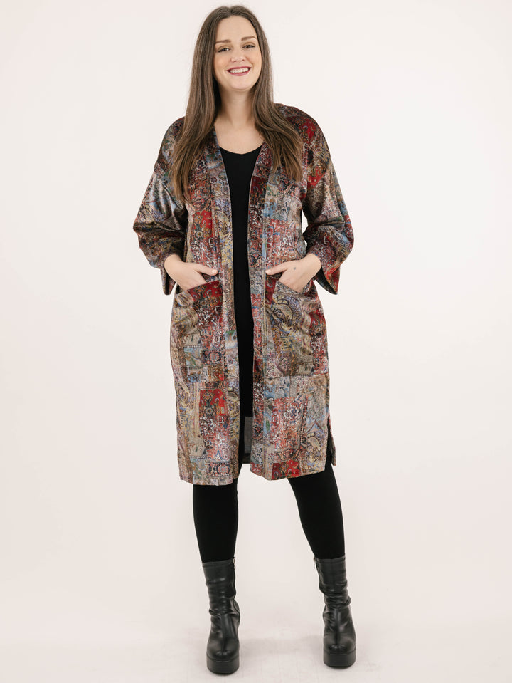 Anne Velvet Persian Print Cardigan