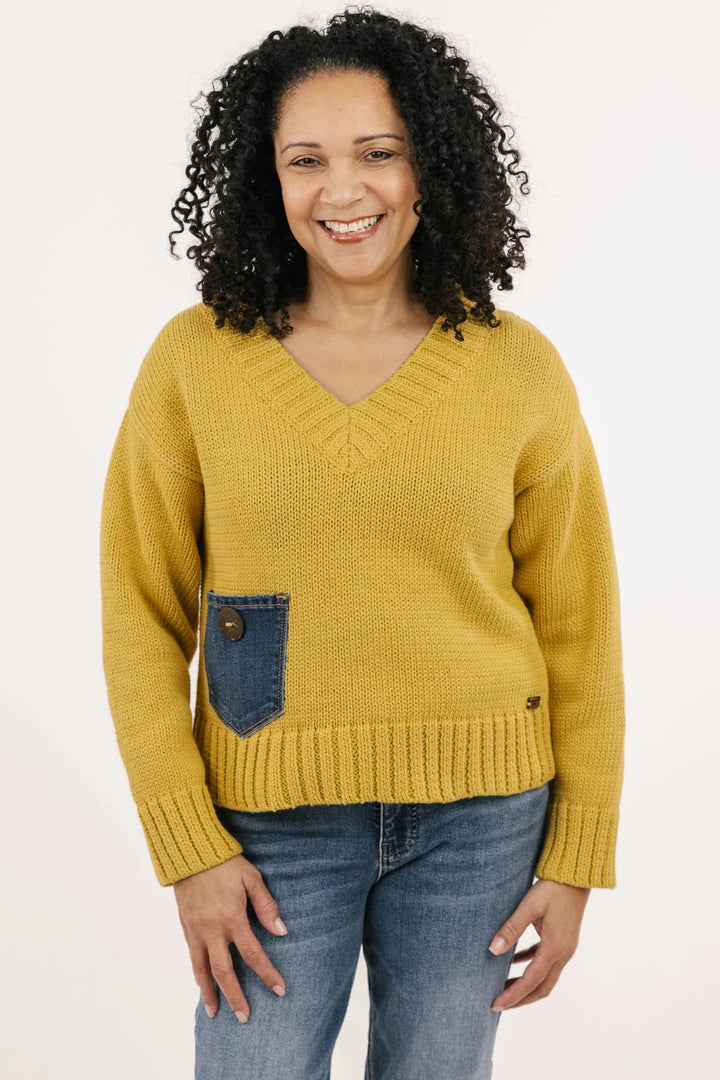 Anniston Sunshine Denim Detail Pullover