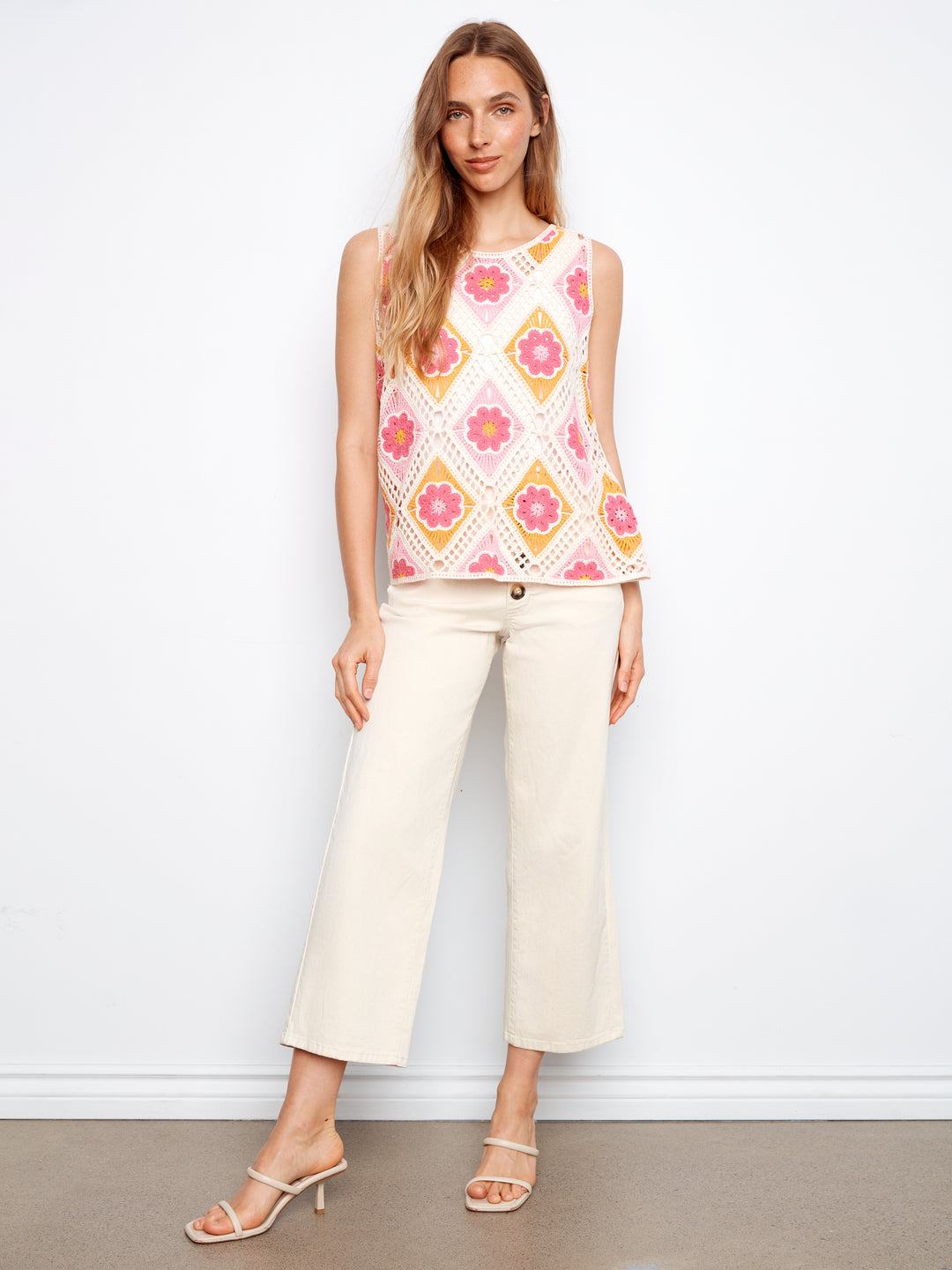 Apricot Flower Crochet Top