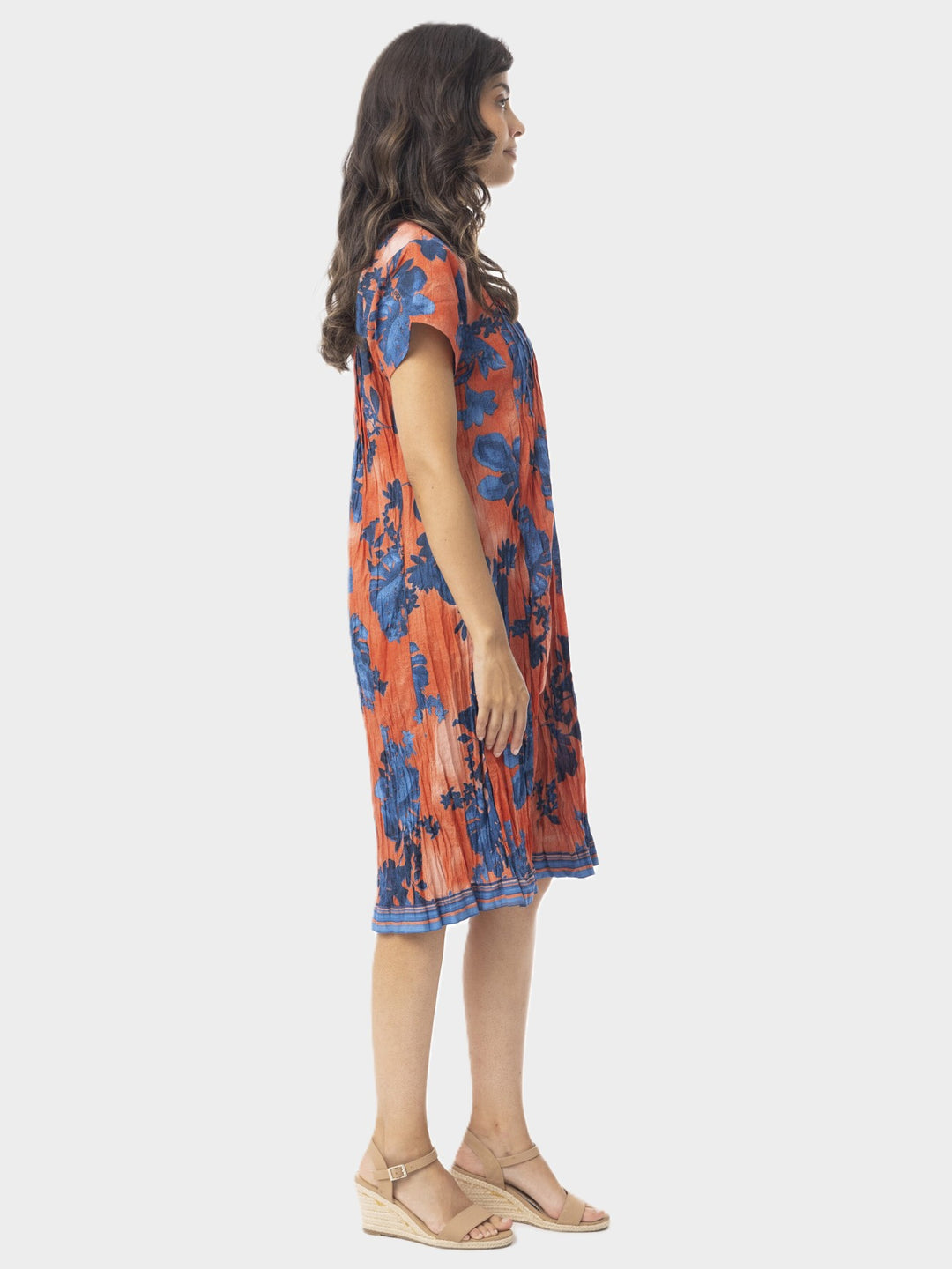 Arashi Print Crinkle Pintuck Dress