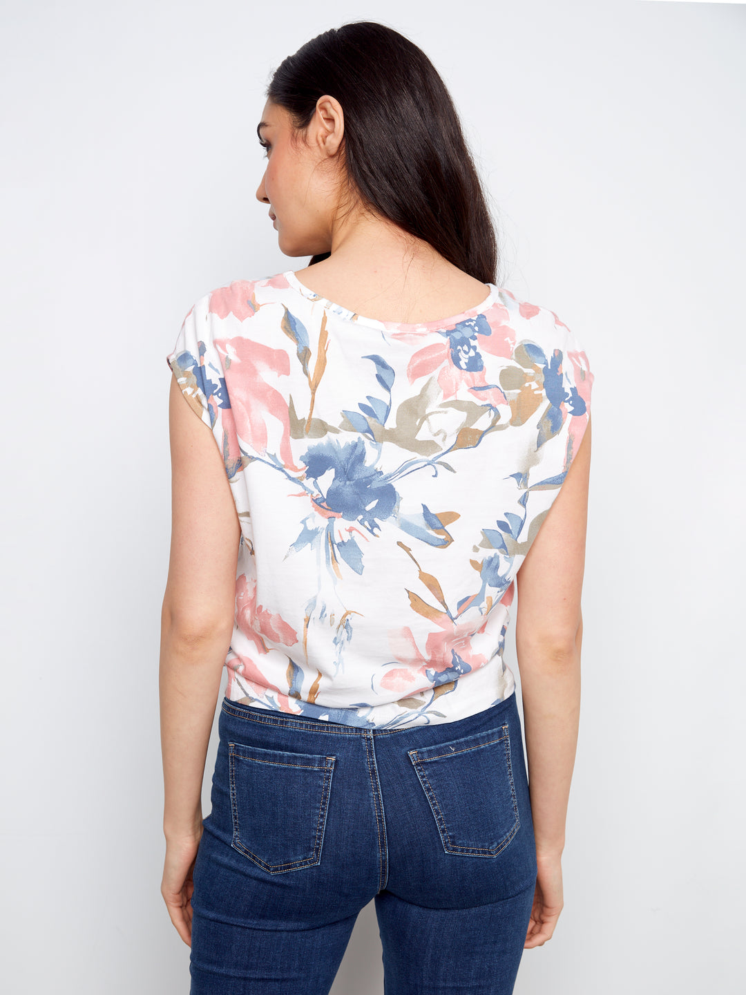 Artist Print Tie Front Top