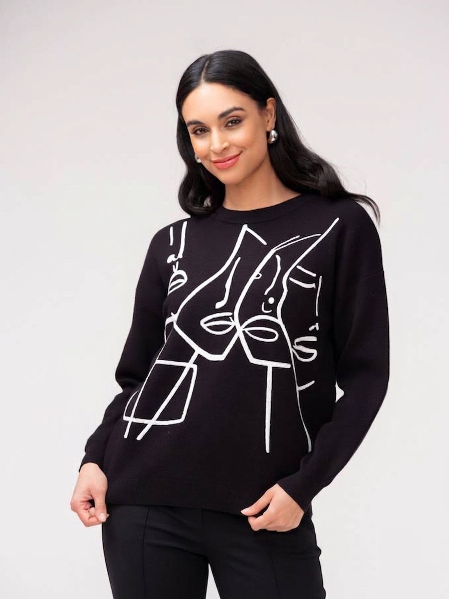 Artistic Faces Sweater