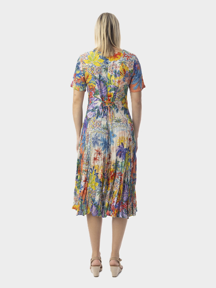 Aruba Short Sleeve Godet Dress