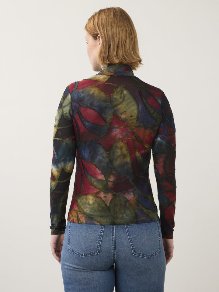 Autumnal Print Mock Neck Top