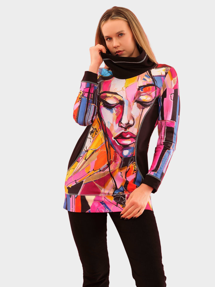 Baisti Face Print Tunic Top