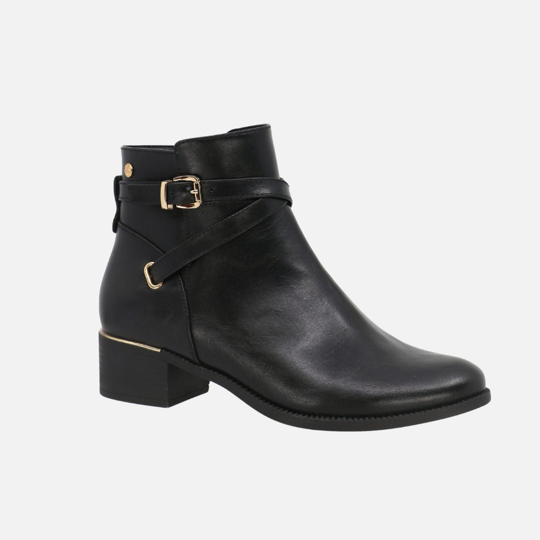Becka Black Crossover Strap Boot