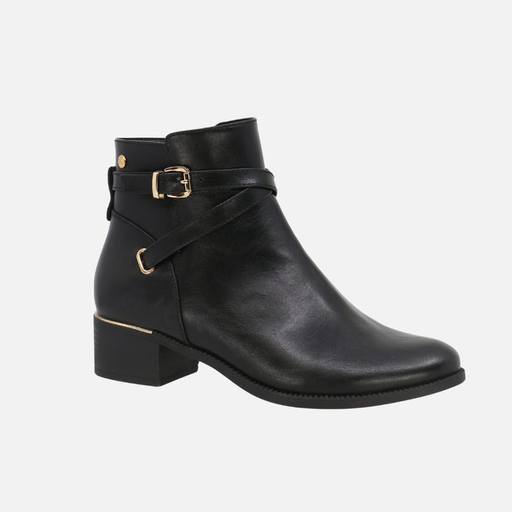 Becka Black Crossover Strap Boot