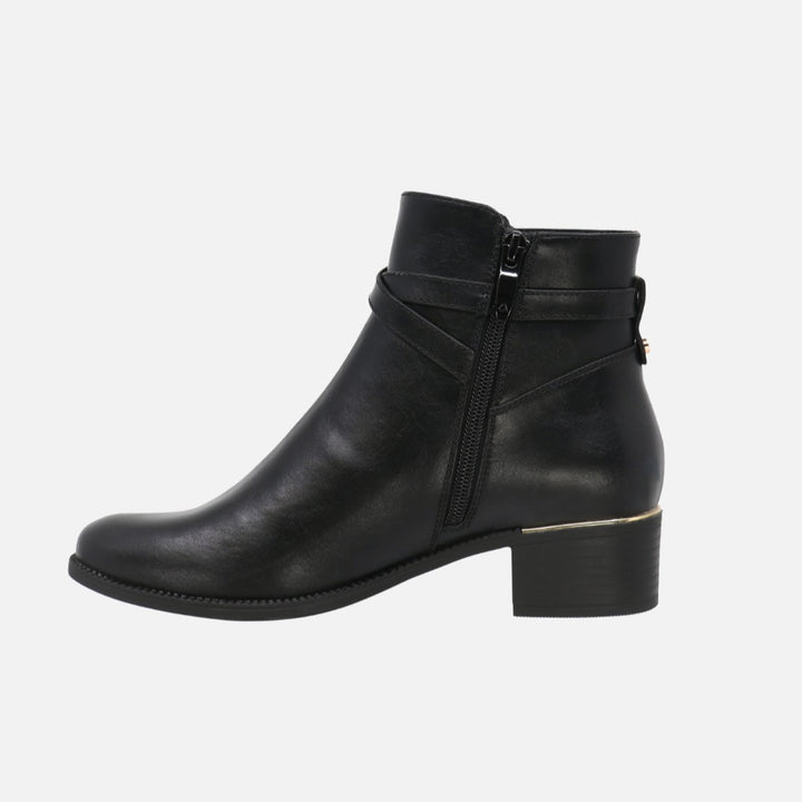 Becka Black Crossover Strap Boot