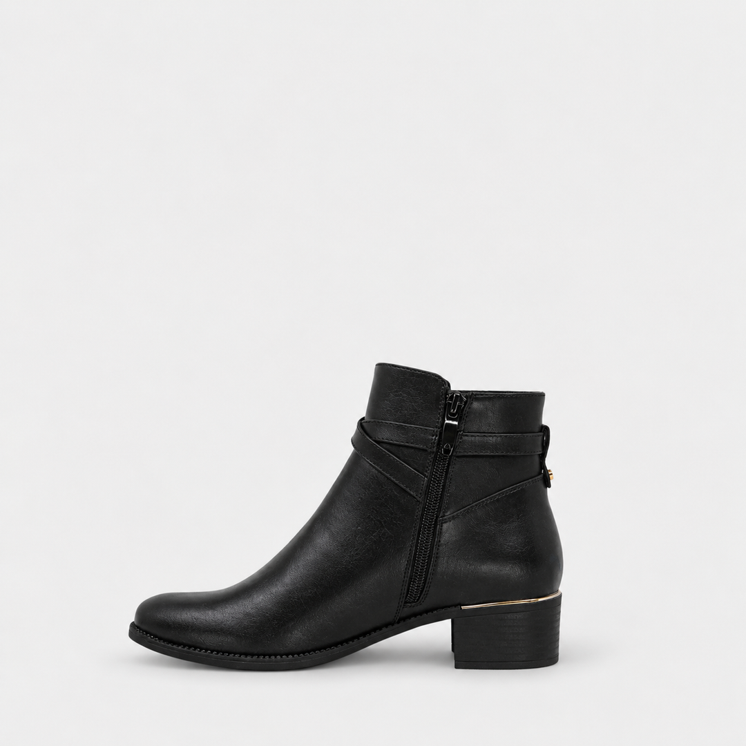 Becka Black Crossover Strap Boot