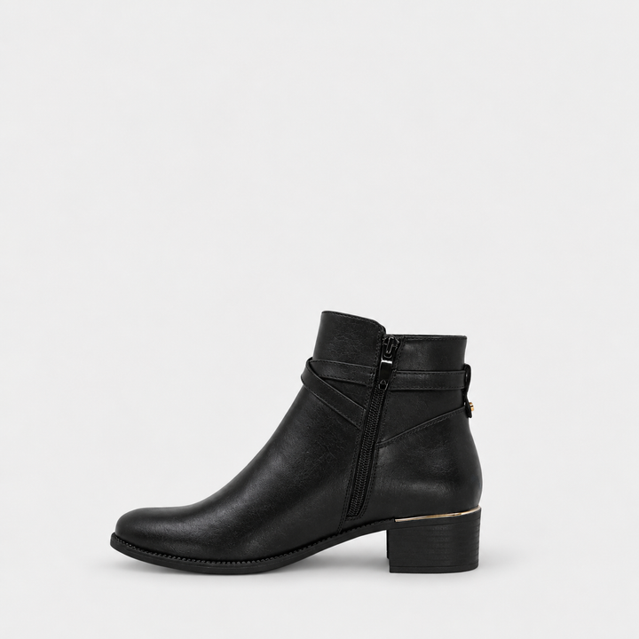 Becka Black Crossover Strap Boot