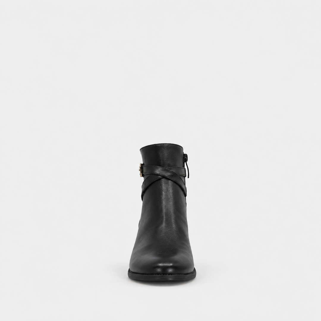 Becka Black Crossover Strap Boot