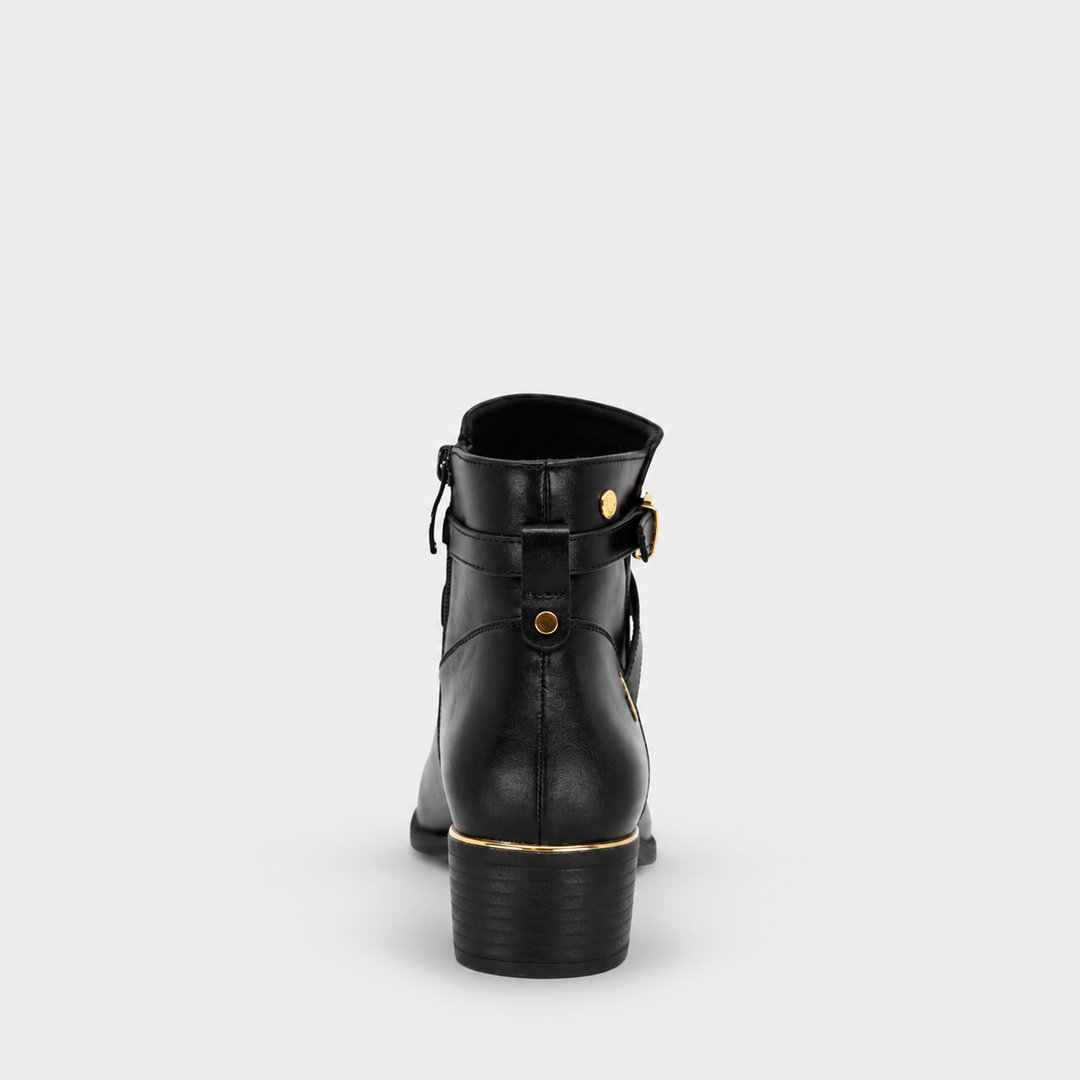 Becka Black Crossover Strap Boot