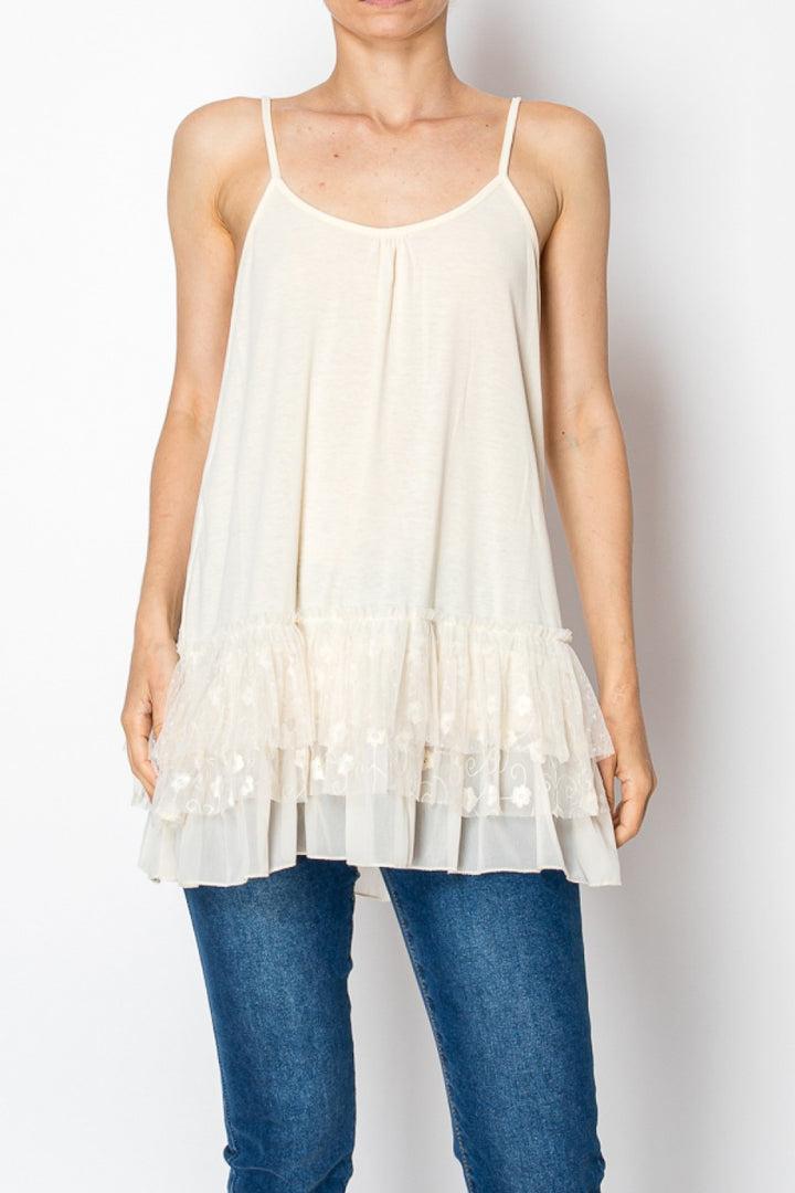 Beige Layered Lace Extender Top