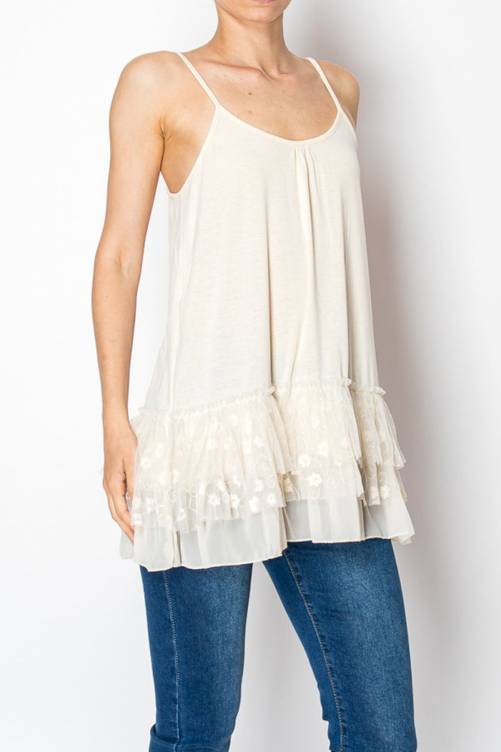Beige Layered Lace Extender Top