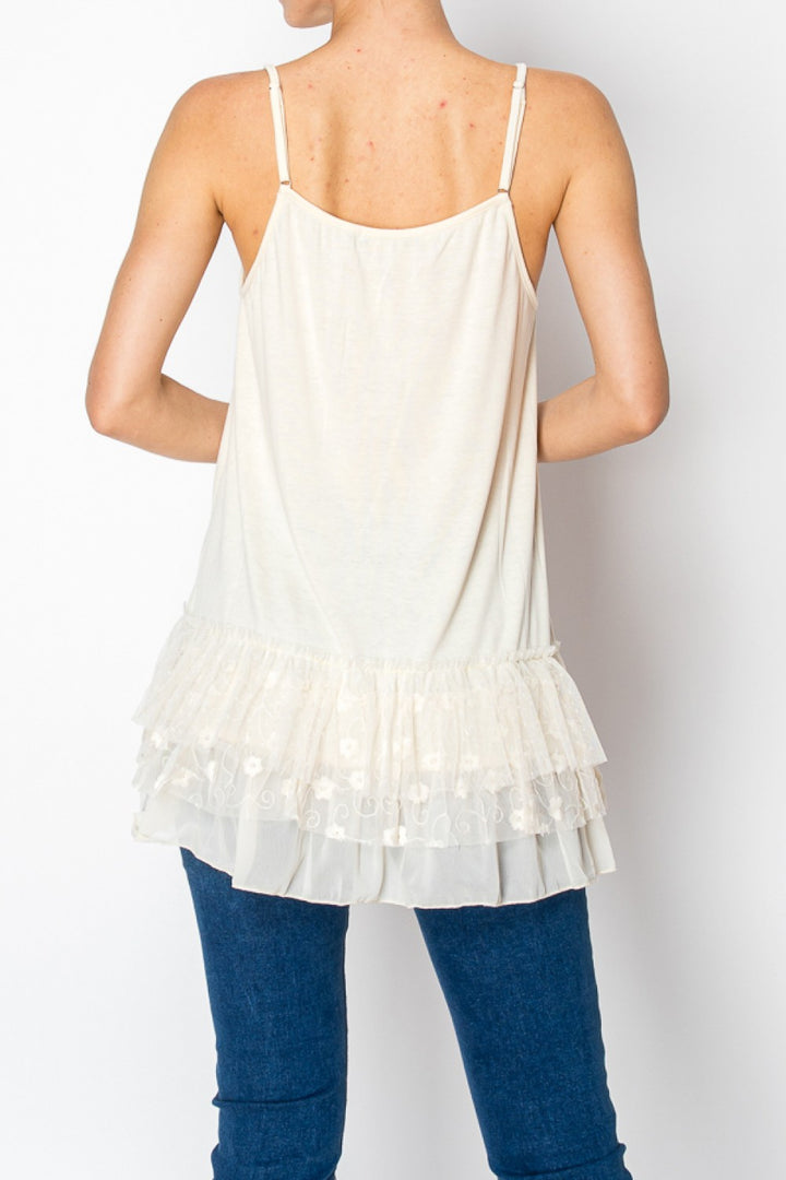 Beige Layered Lace Extender Top