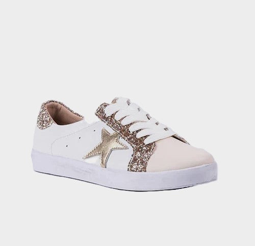 Beige Shimmer Star Sneaker