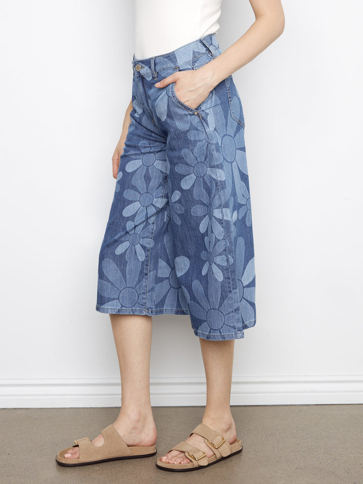 Big Flower Print Palazzo Jean
