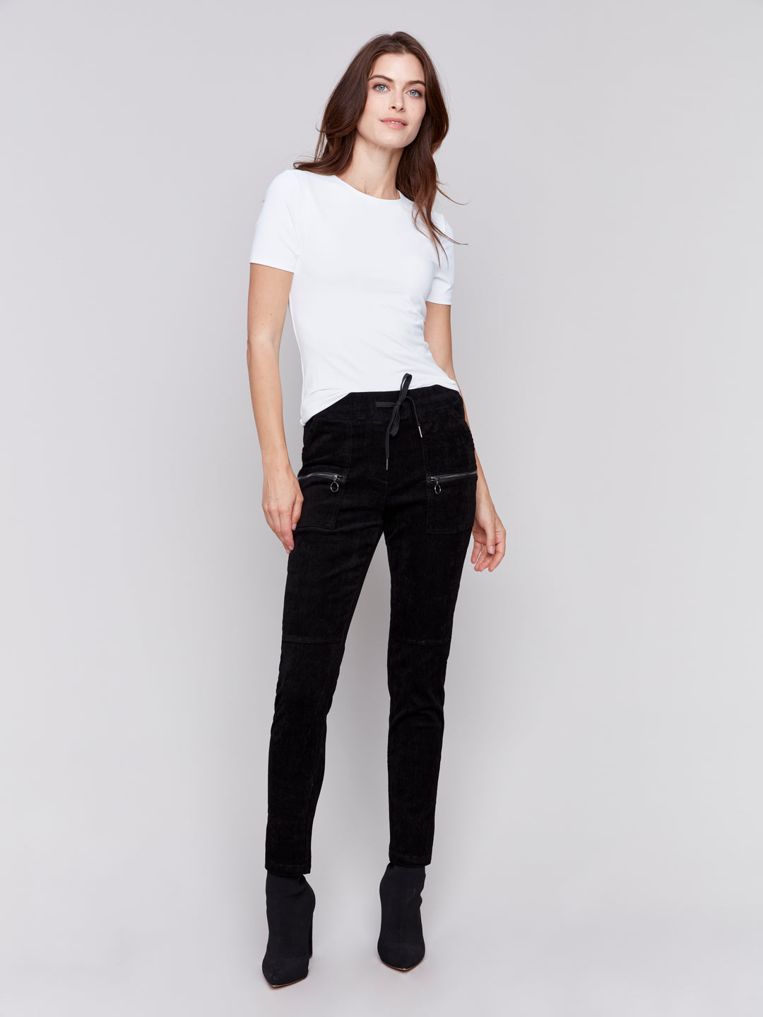 Black Baby Cord Jogger Pant