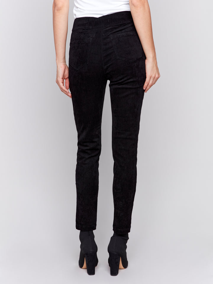 Black Baby Cord Jogger Pant