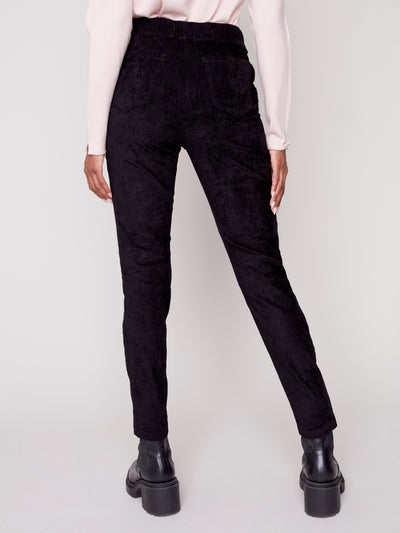 Black Baby Cord Jogger Pant