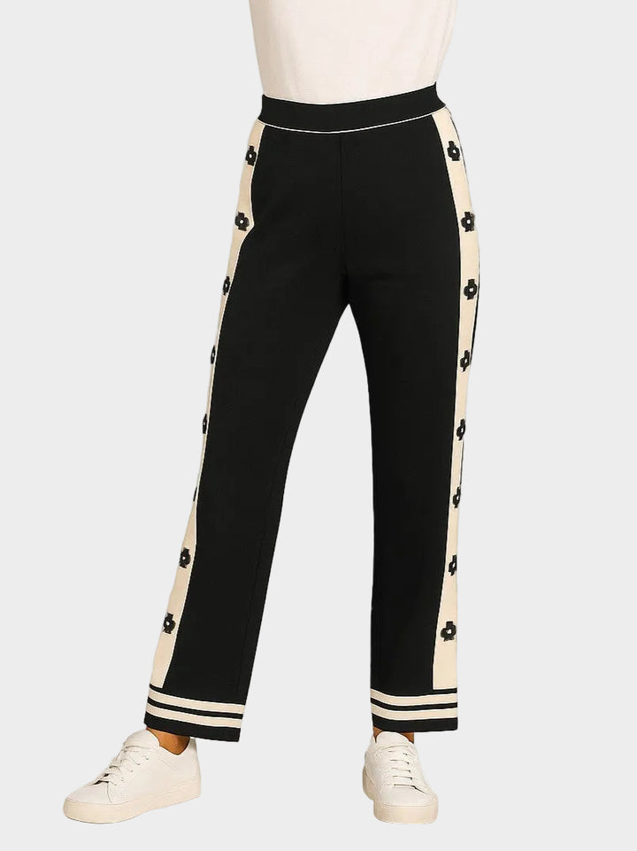 Black Daisy Applique Comfy Pant