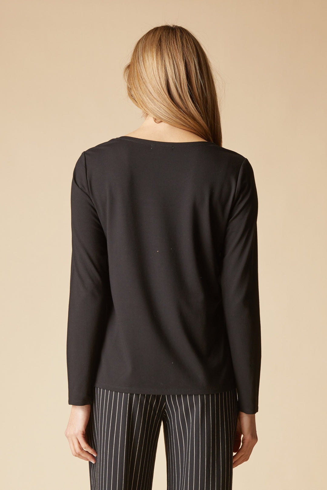 Black Easy Long Sleeve Top