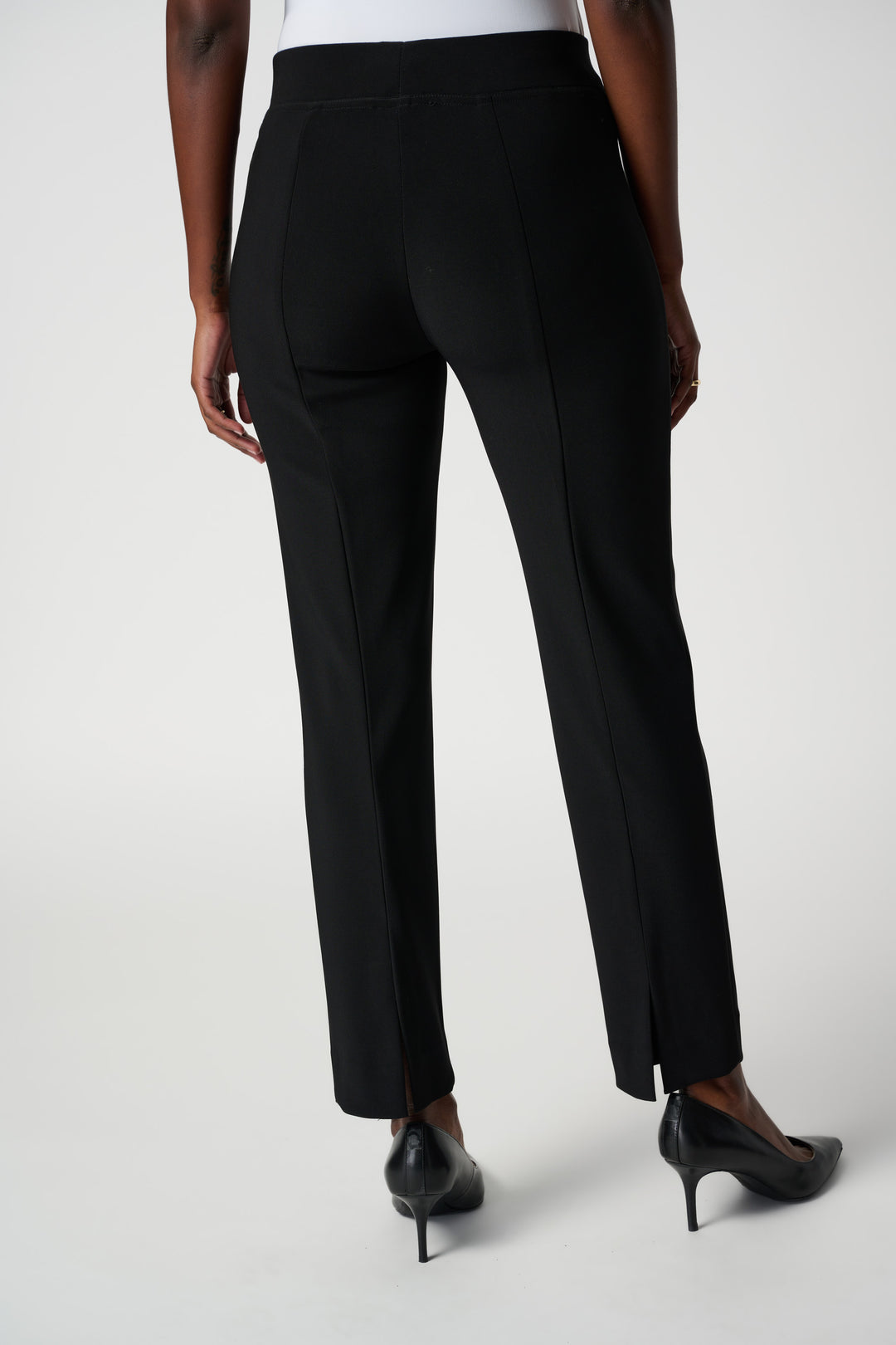 Black Essential Back Slit Pant