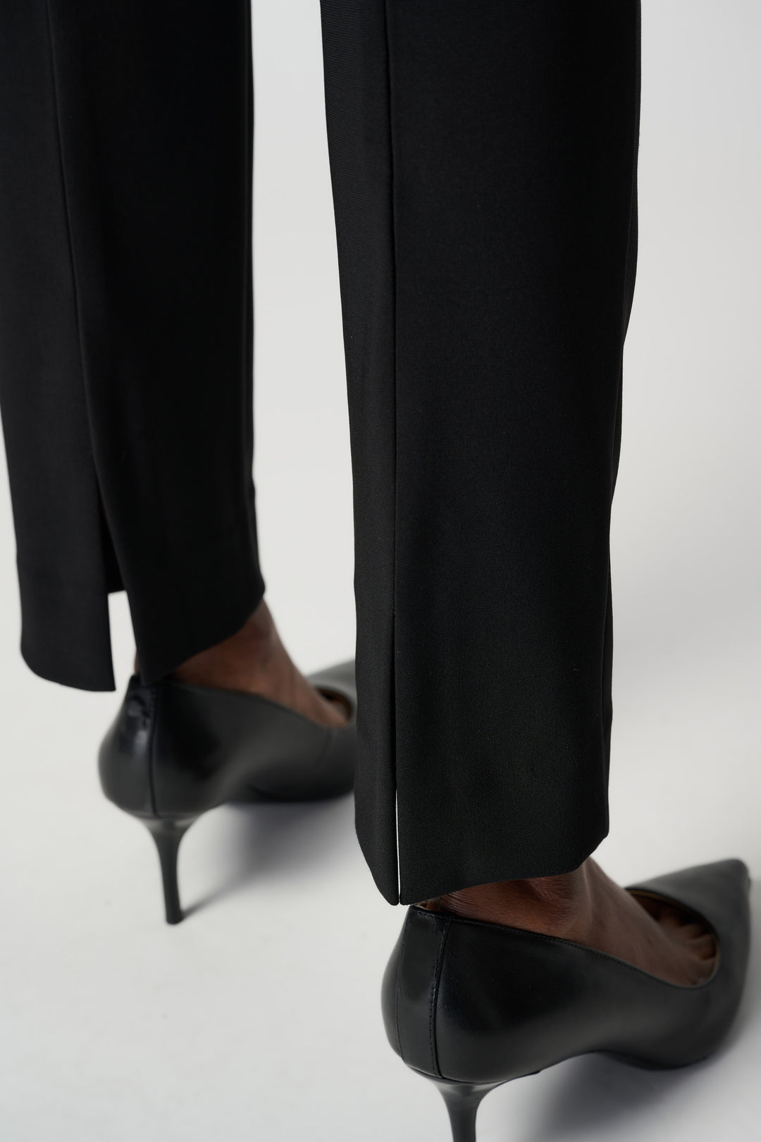Black Essential Back Slit Pant